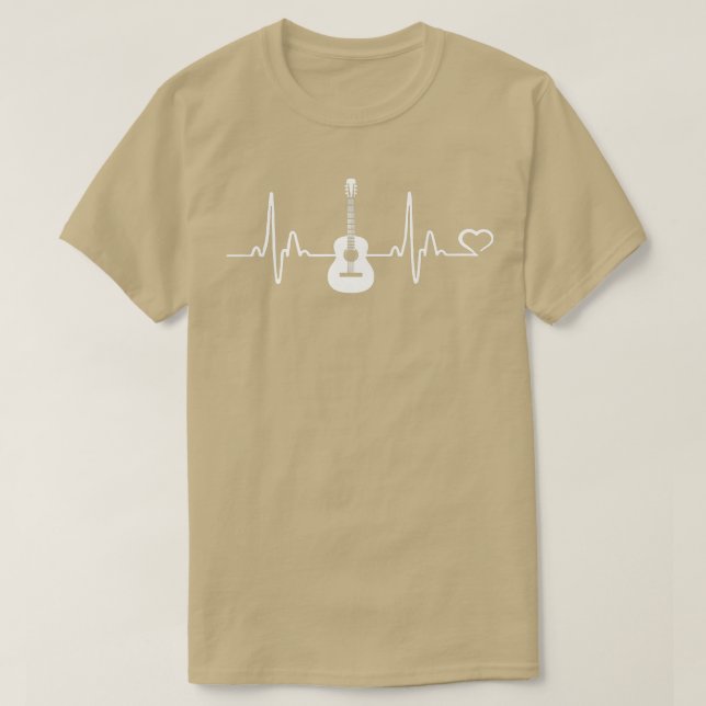 Retro Heartslag Guitar Fantastisk Guitarist Clothi T Shirt (Design framsida)