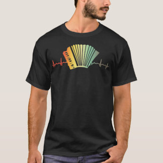 Retro Heartslag Piano Luft Accordion Squeezebox T Shirt