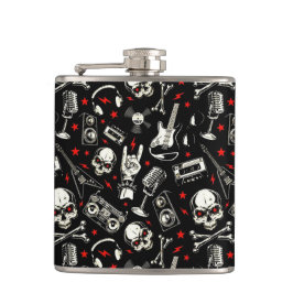 Retro Heavy Metall Mönster Fickplunta