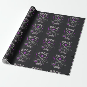 Retro Heavy Metall Mönster Presentpapper