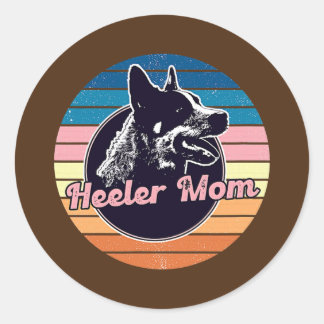 Retro Heeler Mamma Australiensisk Nötboskap Hund 6 Runt Klistermärke