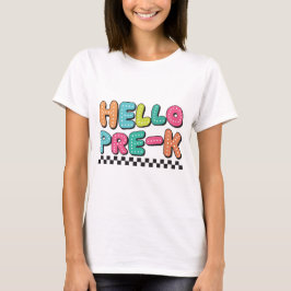 Retro Hej Pre-K Teacher T Shirt