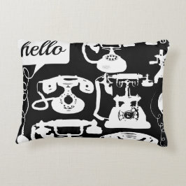 Retro Hej valfri Färg-telefon Mönster Prydnadskudde