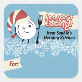 Retro helgdag bakar matlagning jul till Cla Fyrkantigt Klistermärke