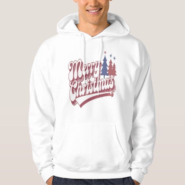 Retro Helgdag Cheer: God jul Design Hoodie (Framsida)