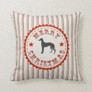 Retro helgdag för god julvinthundvintage kudde