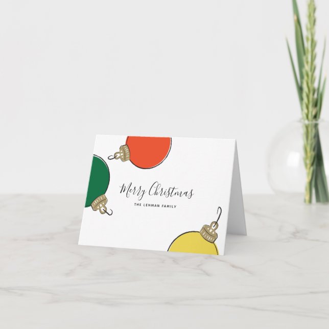 Retro-Helgdag för julprydnadsföremål Helgkort (Framsida)
