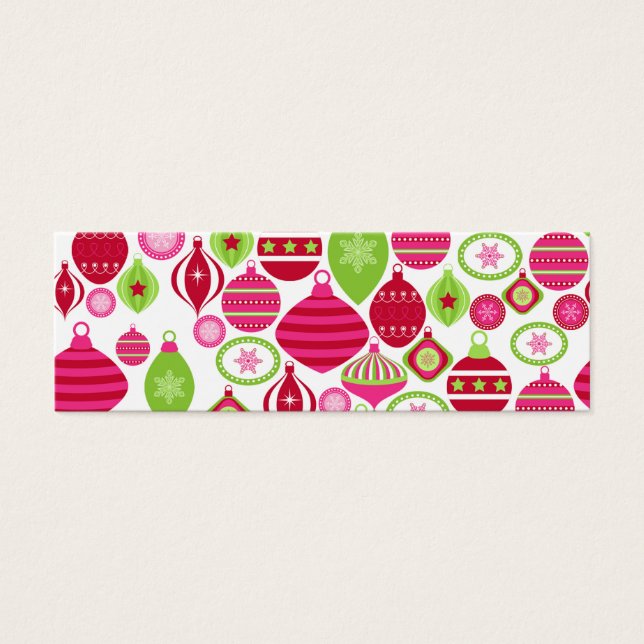 Retro Helgdag Ornaments jul Mönster Litet Visitkort (Framsidan)