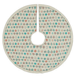 Retro Helgdag Ornaments Träd Skirt Julgransmatta Borstad Polyester