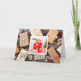 Retro Helgdag Photo Template God jul Helgkort