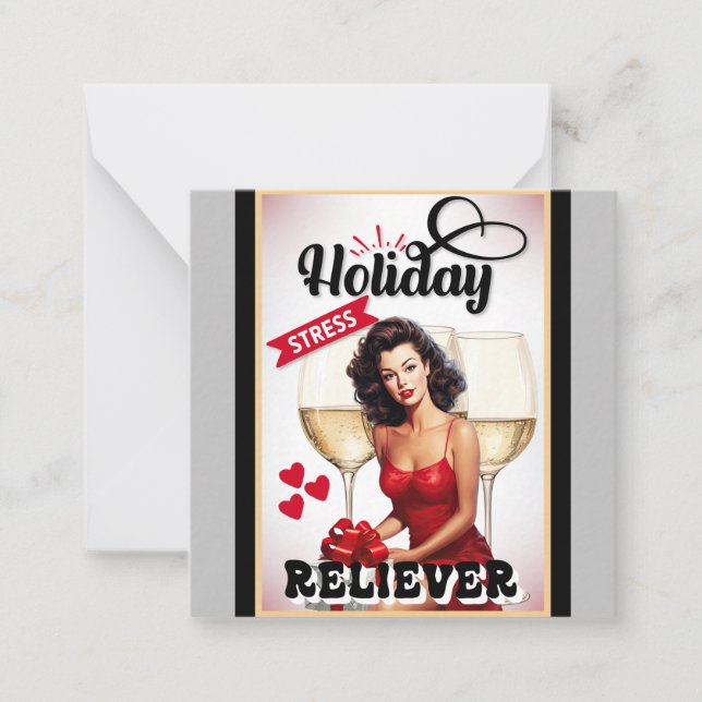 Retro Helgdag Stressa Reliever-Pinup Anteckningskort (Framsida)