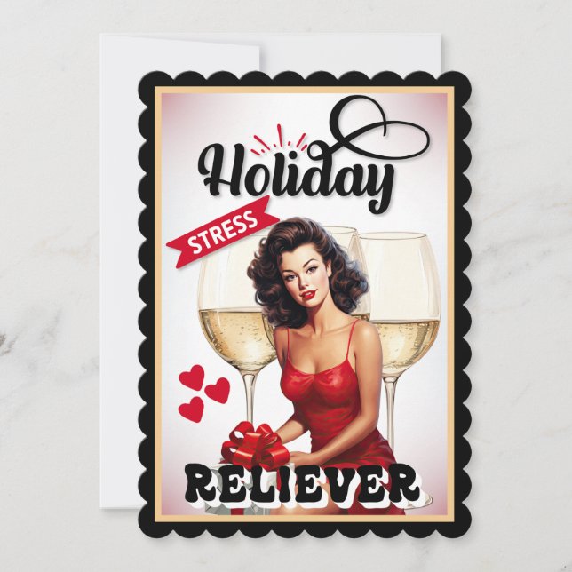 Retro Helgdag Stressa Reliever-Pinup Tack Kort (Framsida)