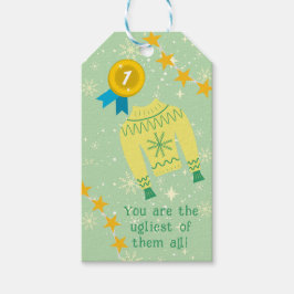 Retro Helgdag Ugly Sötare jul Party Presentetikett