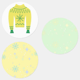 Retro Helgdag Ugly Sweater jul Party Sticker