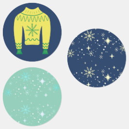 Retro Helgdag Ugly Sweater jul Party Sticker