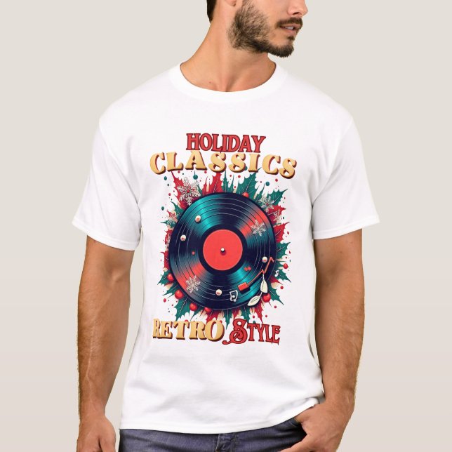 Retro Helgdag Vinyl Magic T Shirt (Framsida)