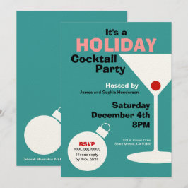 Retro helgdagcocktailpartyinbjudan inbjudningar