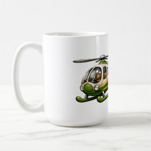 Retro Helikopterpilot Pojke med Vintage Chopper Kaffemugg