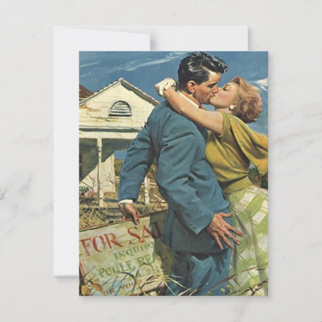 Retro Hem Funnet Vi Har Flyttat Flyttmeddelande Meddelande (Framsida)