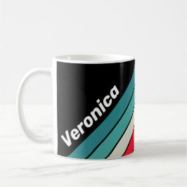 Retro Hemlighetsfull Regnbågsrandig med Namn Kaffemugg