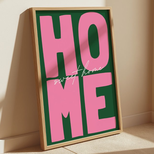 Retro "Hemma är Bäst" Fet Typografi Poster (Skapare uppladdad)