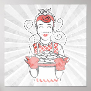 retro hemmafru bakare poster