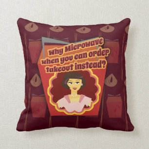 Retro hemmafru för Snarky mikrovåg Kudde