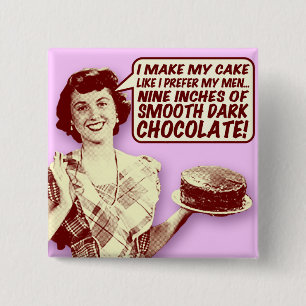 Retro hemmafru knappen - Nio tum chocolate Knapp