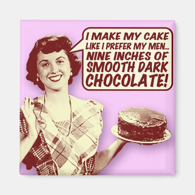 Retro hemmafru magnet - Nio tum chocolate (Framsidan)