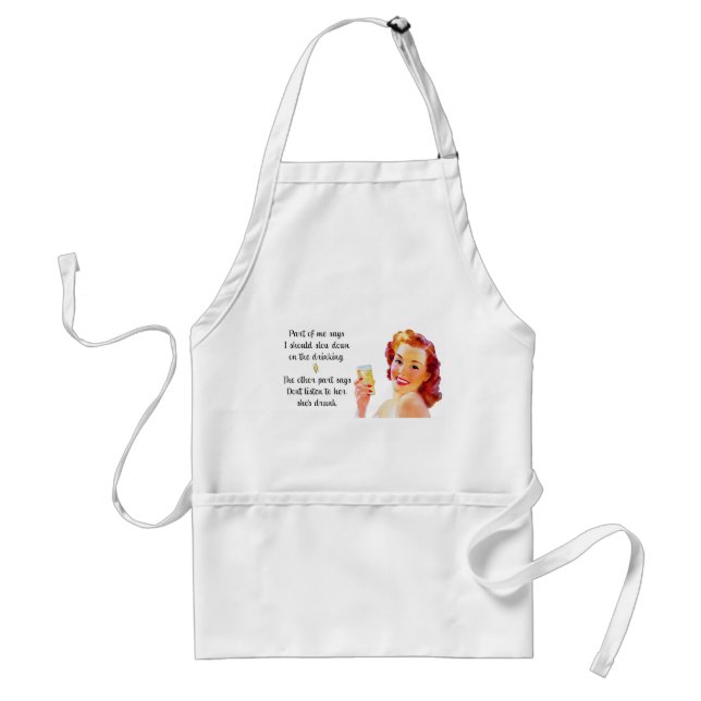 Retro hemmafru rolig drink apron förkläde (Framsidan)