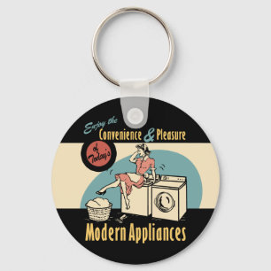 Retro hemmafrupackningstork nyckelring