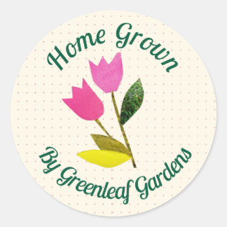 Retro Hemodling Flowers Cute Farmhouse Tulips Runt Klistermärke