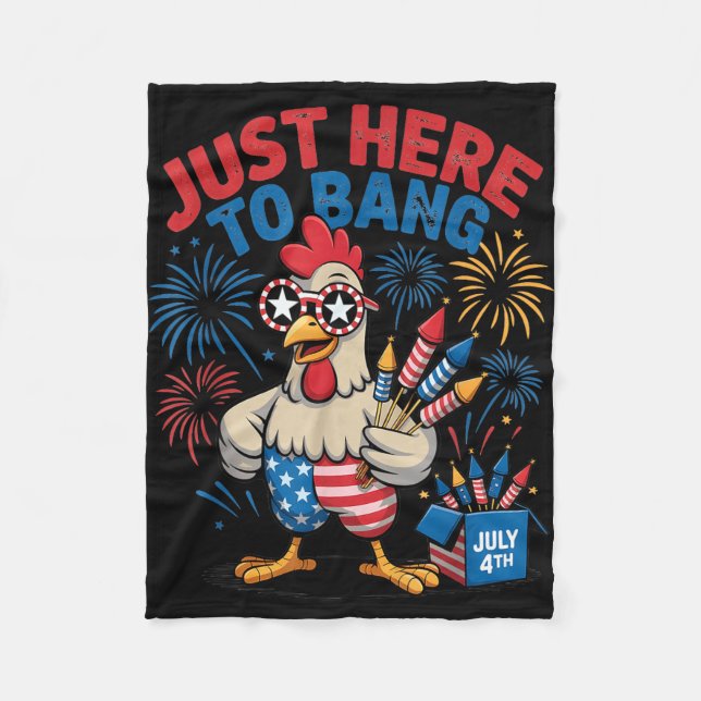 Retro here to bang freedom chicken eagle farm fleecefilt (Framsidan)