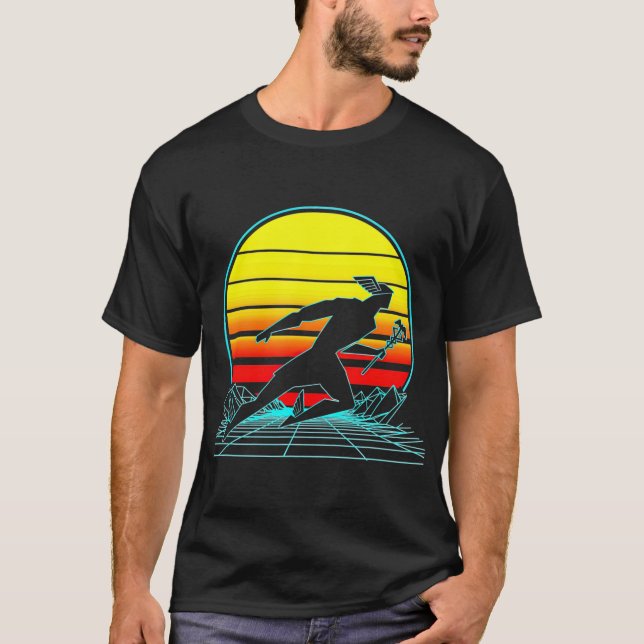 Retro Hermes Gud Vaporwave T Shirt (Framsida)