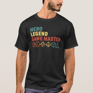 Retro Hero Legend Game Master RPg Dice D20 T Shirt