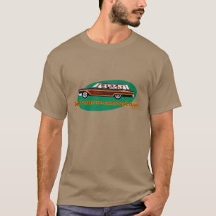Retro herrgårdsvagn (bruntet & grönt) tee shirt