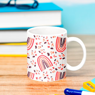 Retro het rosa lila abstrakt regnbåge akvarell kaffemugg