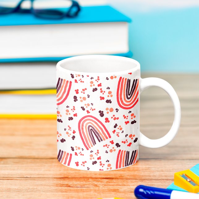 Retro het rosa lila abstrakt regnbåge akvarell kaffemugg (Skapare uppladdad)