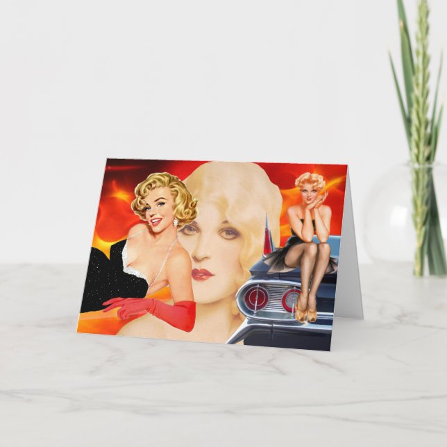 Retro Hett Birthday Kort (Framsida)