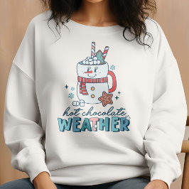 Retro Hett Chocolate Weather Snögubbe Winter Winte T Shirt