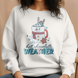 Retro Hett Chocolate Weather Snögubbe Winter Winte T Shirt