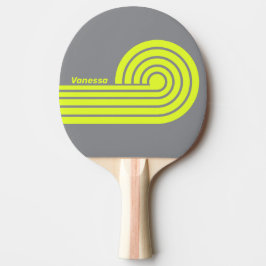 Retro HI VIS Dubbelkrullade Ränder med Namn Pingisracket