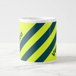 Retro HI VIS Gul med tre ränder och namn Jumbo Mugg