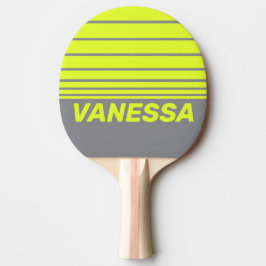 Retro HI VIS Tre Horisontella Ränder med Namn Pingisracket