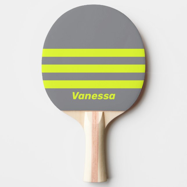 Retro HI VIS Tre rader randig med namn Pingisracket (Framsidan)