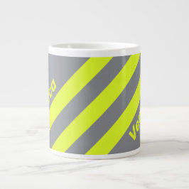 Retro HI VIS Tre Ränder med Namn Jumbo Mugg