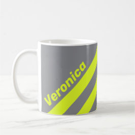Retro HI VIS Tre Ränder med Namn Kaffemugg