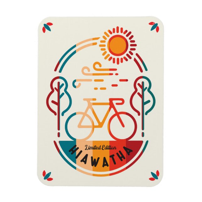 Retro Hiawatha Bike Trail Magnet (Vertikal)