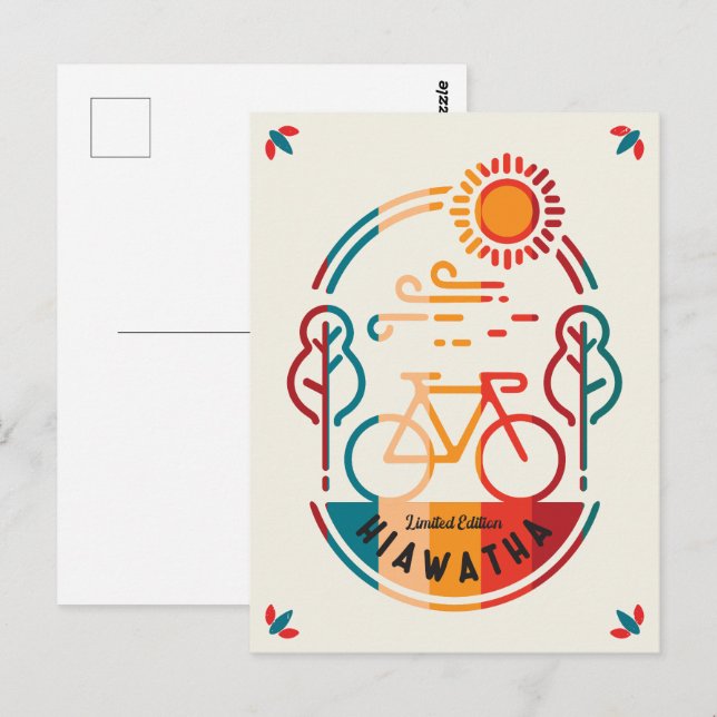 Retro Hiawatha Bike Trail Vykort (Fram/baksida)