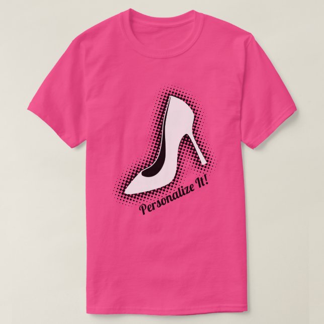Retro High Heel Shoe T Shirt (Design framsida)